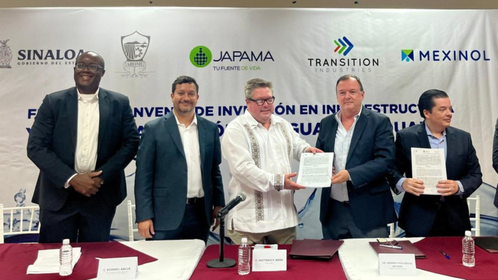 Transition Industries and JAPAMA sign groundbreaking wastewater use agreement with support from the IFC and U.S. Consul General Matthew Roth.