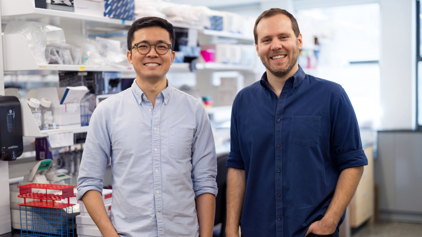 Waypoint Bio Co-founders and CEO Xinchen Wang (L) and Chief Scientific Officer David Phizicky (R)