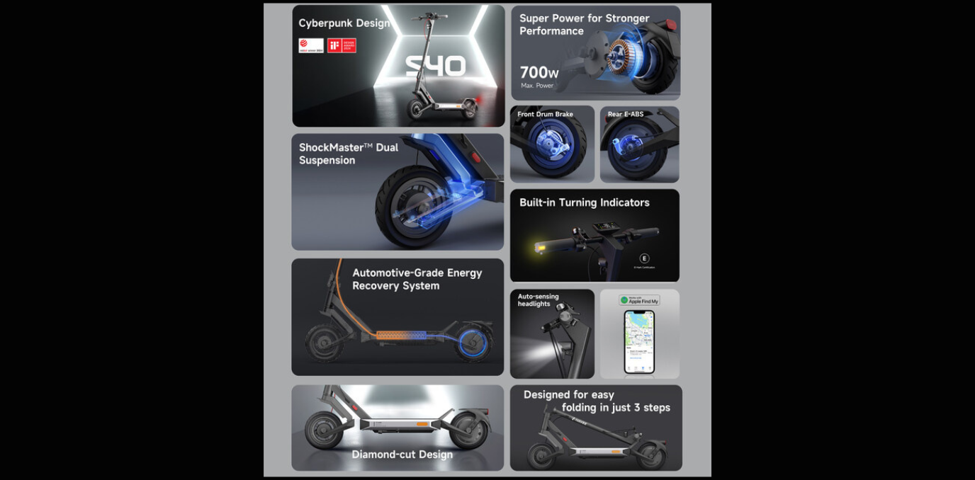 NAVEE Teams Up with Target to Debut S40 and V40i Electric Scooters. Navee's S40 Range of Electric Scooters. Image Courtesy-Navee