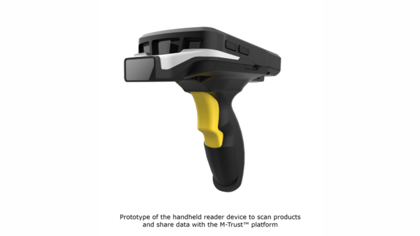 Prototype of the handheld reader built on Zebra’s TC58 mobile scanner and the security-pigment detector of Merck KGaA (Photo courtesy: Business Wire)