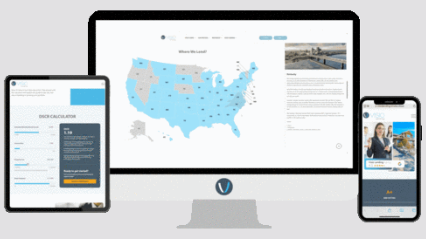 Desktop, mobile and tablet versions of Visio Lending's website redesign (Photo courtesy: Business Wire)