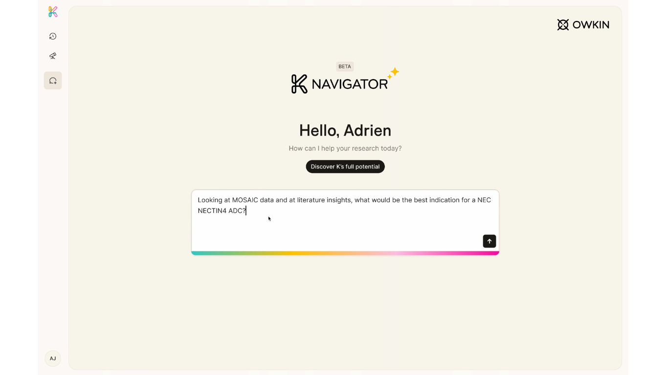 Owkin Unveils K Navigator, a Co-pilot to Accelerate Biomedical Research by 20x
