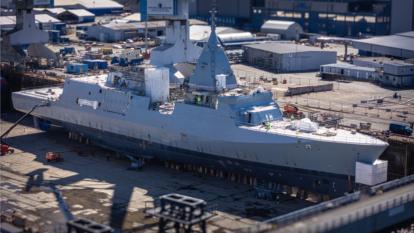 Rauma Marine Unveils First Multi-Purpose Corvette at Rauma Shipyard
