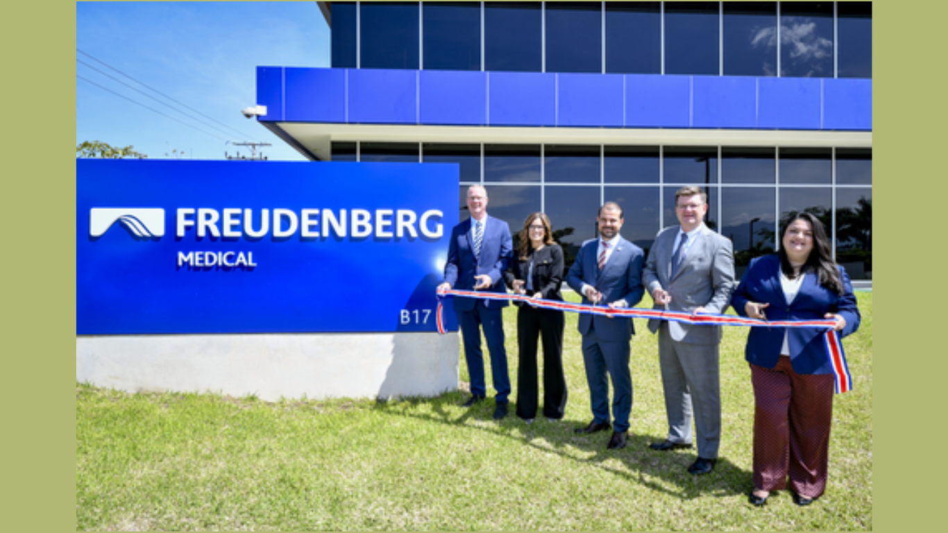 Grand Opening of Freudenberg Medical's second operation in Costa Rica Grand Opening of Freudenberg Medical's second operation in Costa Rica. Pictured: Keith Kiernan, Chief Commercial Officer; Robin Blair, Freudenberg Real Estate; Roger Gomez, General Manager Freudenberg Medical Costa Rica; Michael McGee, CEO Freudenberg Medical; Paula Guillen, Supply Chain Manager, Freudenberg Medical (Image Courtesy: Business Wire)