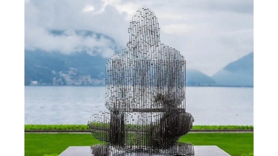 Sculpture of Satoshi in Switzerland that vanishes from certain angles