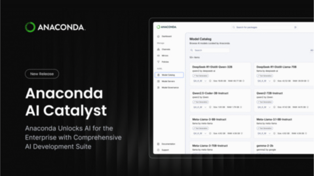 Anaconda launches AI Catalyst, powered by AWS, with models to speed development. (Image Courtesy: Businesswire)