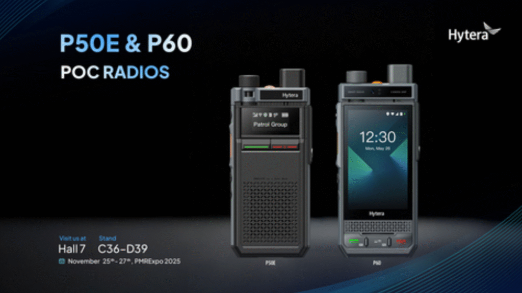 Hytera unveiled new PoC radios P50E & P60 at PMRExpo 2025 (Image Courtesy: Business Wire)