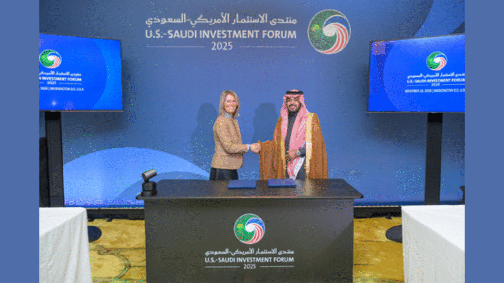 Maharah signs Manpower brand license agreement to strengthen its role as a gateway for global companies entering Saudi Arabia, during Saudi-U.S. Investment Forum, 2025, in Washington D.C. (Photo: AETOSWire)
