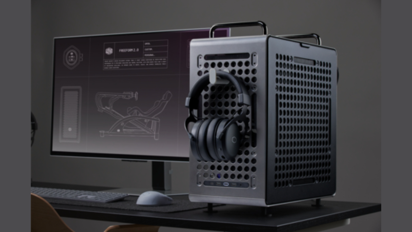 The QUBE 540 (Stardust Iron) with 3D-printed additions holding headphones and keyboard (Image Courtesy: Buinsiness Wire)