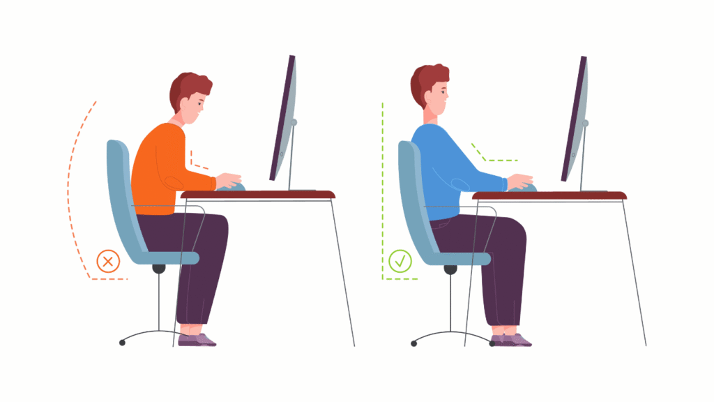 Why Does Neck And Back Posture Matter When Viewing A Monitor For Eye Comfort?