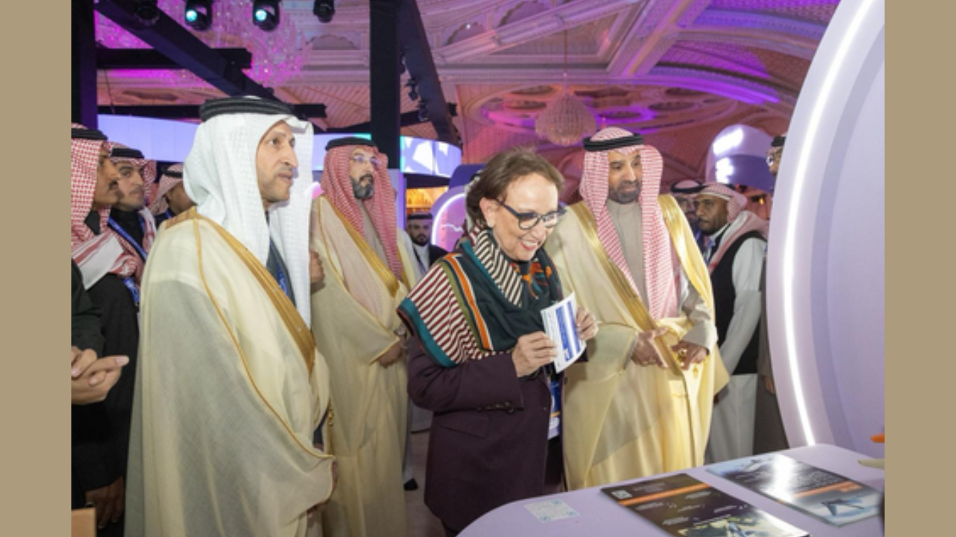 From right to left: Ahmed Al Rajhi, Saudi's Minister of Human Resources and Social Development, H.E. Rebeca Grynspan, Secretary-General of UNCTAD, and Sultan Al Hamidi, CEO of Social Development (Photo: AETOSWire)