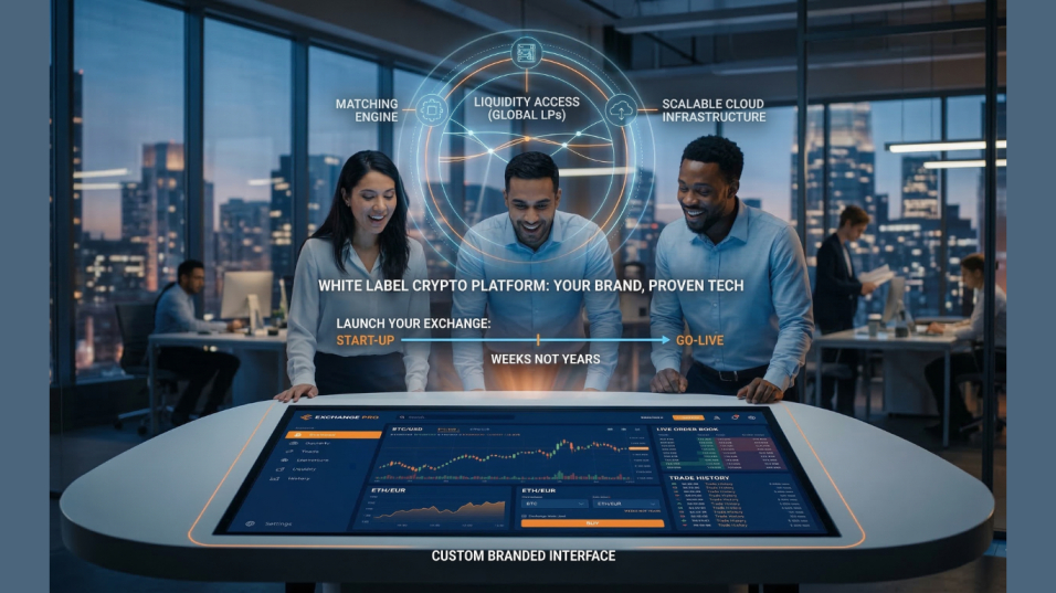 Launching a Digital Asset Business with a white-label crypto platform (AI-Generated Image)