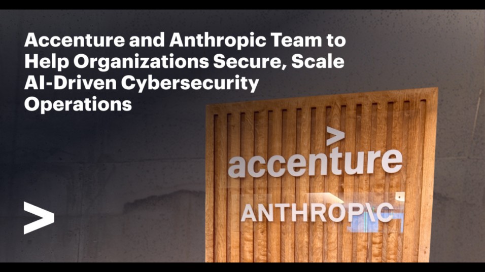 Accenture has launched Cyber.AI, a new solution powered by Claude, Anthropic’s AI model, that enables organizations to transform their security operations, moving from human-speed response to continuous AI-driven cyber capabilities. (Image Credit: Business Wire)