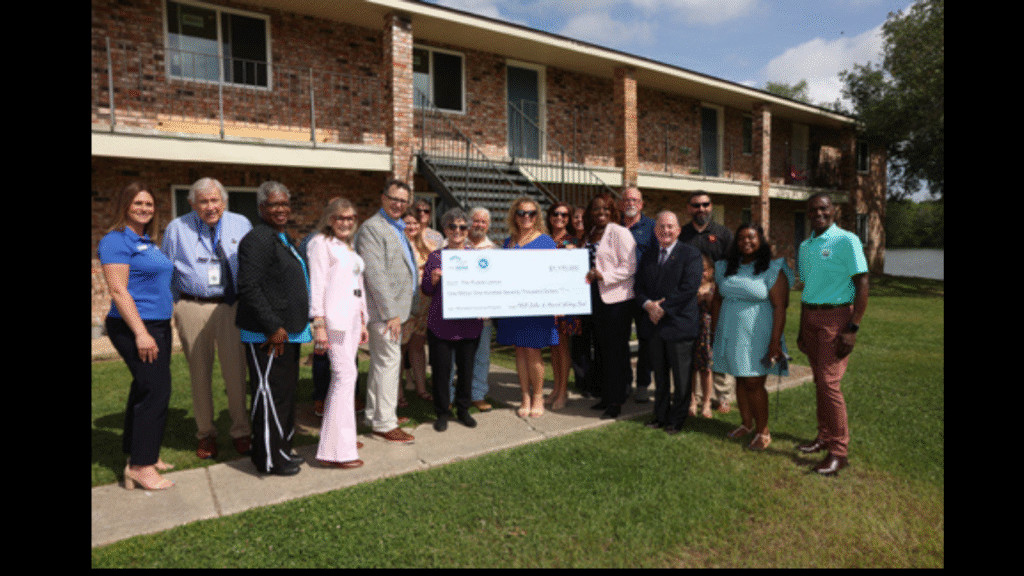 FHLB Dallas, Hancock Whitney and community leaders gathered Friday, April 10, to celebrate the grand opening of an affordable transitional housing development in Patterson, Louisiana, that received a $1.17 million AHP grant. (Image credit: Business Wire)