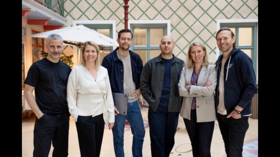 Telness Tech executive leadership team on the announcement that Telia will be the first Mobile Network Operator (MNO) deploying Seamless OS. From the left, Sergio Budkin; CRO, Martina Klingvall; Founder and CEO, Sebastian Stecki; CMO, Pablo Noguerol; COO, Christina Berggren; VP Customer, Delivery & Product, Jonas Cedenwing; Founder and CTO. (Image credit: Business Wire)