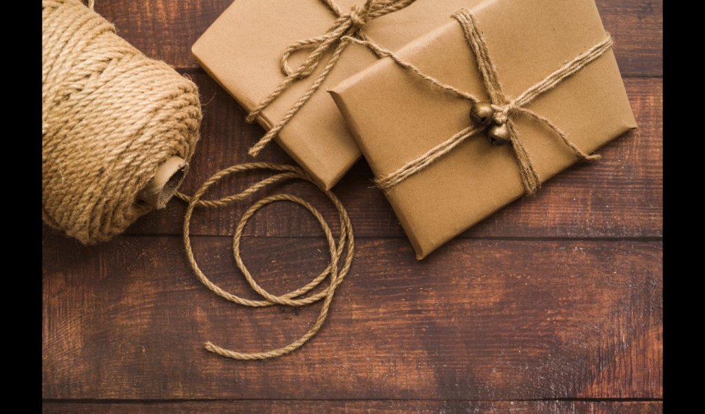 How to Choose Eco-Friendly Packaging for Your Business. (Credit: https://www.magnific.com/free-photo/gift-boxes-with-rope-table_3299668.htm)