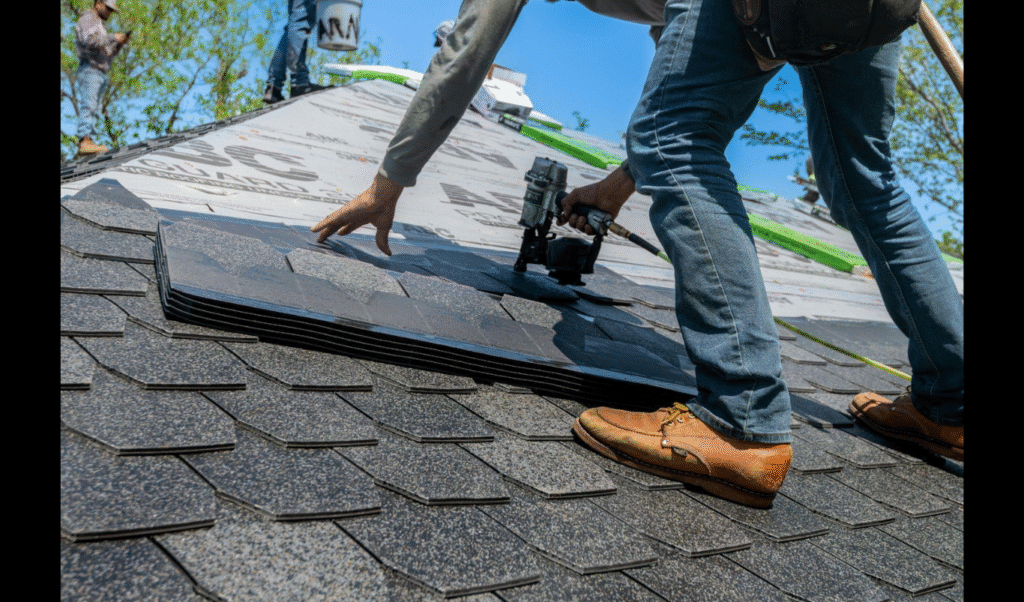 Investing in Infrastructure: The Business Case for Quality Roofing. (IMAGE SOURCE: https://www.pexels.com/photo/professional-roofer-installing-shingles-on-new-roof-33404248/)