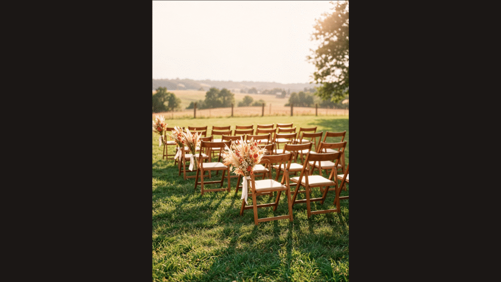 Outdoor wedding ceremony with floral decor (Image Credit: Magnific)