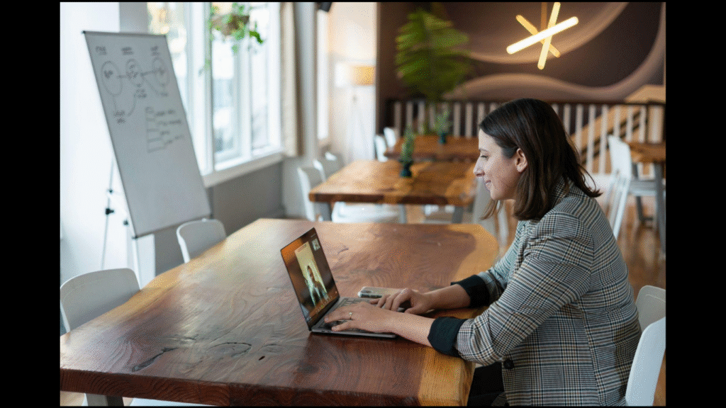 Essential Board Portal Features to Look For Before Choosing a Platform. (https://unsplash.com/photos/woman-in-gray-and-white-striped-long-sleeve-shirt-using-silver-macbook-VtKoSy_XzNU)
