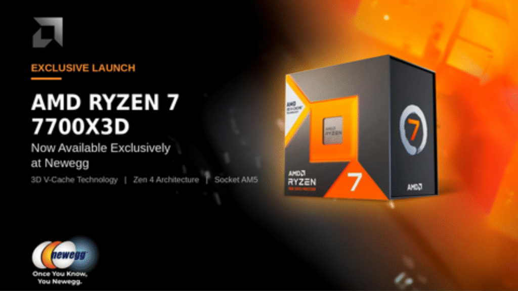 AMD Ryzen 7 7700X3D Now Available Exclusively at Newegg. (Image Credit: Business Wire)
