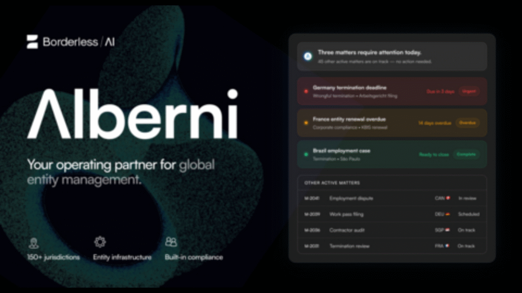 Borderless AI Launches Alberni for Global Workforce Compliance Management. (Image Credit: Business Wire)