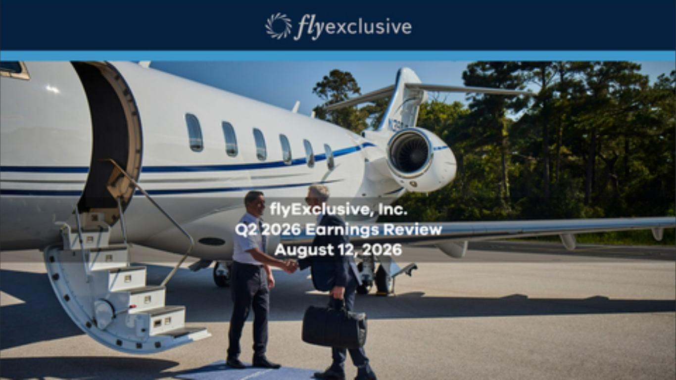 flyExclusive Reports Record Second Quarter Revenue and Positive Adjusted EBITDA. (Image Credit: Business Wire)