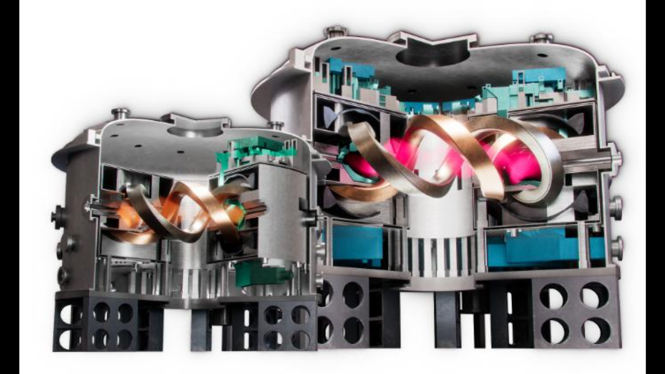 Image of Helix HARUKA, Helical Fusion’s Integrated Demo Device(left), and Helix KANATA, Helical Fusion’s Fusion Pilot Plant(right). (Image Credit: Business Wire)
