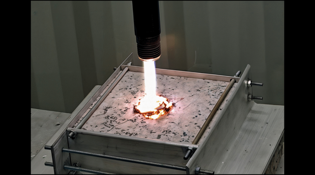 Millimeter wave drilling test in Quaise Energy's laboratory. Credit: Quaise Energy.
