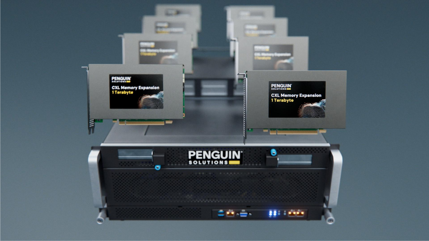 Penguin Solutions MemoryAI KV cache server utilizes CXL memory technology to address the critical "memory wall" challenge in AI inferencing. The innovative solution delivers up to 11 TB of CXL-based memory engineered to optimize performance of enterprise scale inference, including agentic AI. (Image Credit: Business Wire)