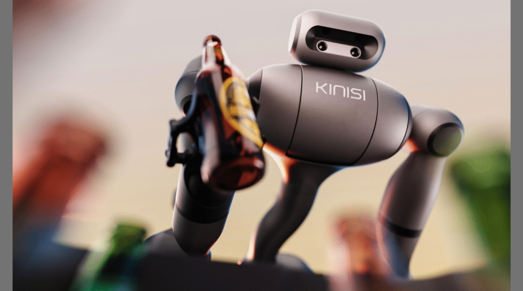 KR1 humanoid robot picks up a beer bottle and places it in a crate. (Image Credit: Business Wire)