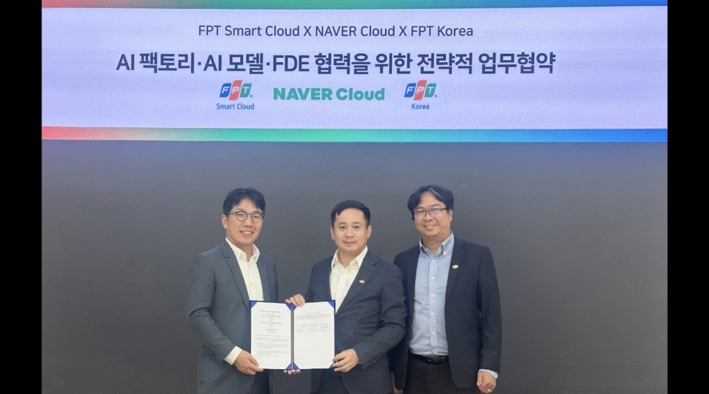 Representatives of FPT and NAVER Cloud at the signing ceremony. (Image Credit: Business Wire)