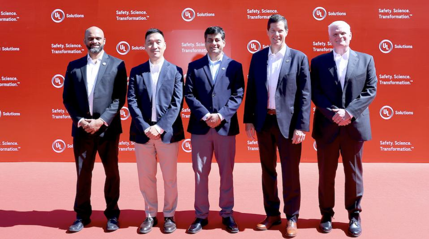 UL Solutions leaders at the event included Suresh Sugavanam, regional vice president, Australia, New Zealand, South Asia and Southeast Asia; Roy Poon, senior director and regional general manager, Retail and Consumer Products, Asia; Upayan SenGupta, senior vice president, Testing, Inspection and Certification, Consumer; Todd Denison, senior vice president, Global Regions; and Tony Worthan, senior director and general manager, global operations, Retail and Consumer Products. (Image Credit: Business Wire)